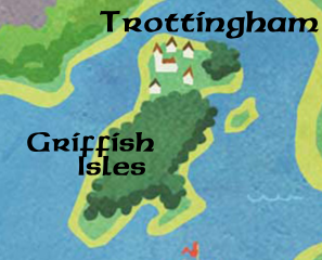 A fictional map of the Griffish Isles